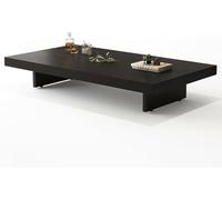 Rorquscade Mesa De Centro Baja Japonesa De Madera Maciza,Mesa Tatami Extra Gruesa con Tablero 5 Cm, Mesa De Té Rectangular Estilo Oriental para Salón, Dormitorio, Zona De Descanso(Black,W130*d60cm)