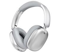 RORSOU Auriculares C6 con Cancelación Activa de Ruido, Auriculares Bluetooth Over-Ear Inalámbricos, Diseño Ligero y Plegable con Copas Profundas para Bass Potente y Ajuste Cómodo, Color Plateado