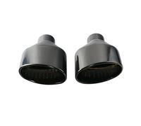 RORVECQ 1 Par Punta De Escape Acero Inoxidable 304 Universal Coche 2.5 Pulgadas Oval Inclinado Silenciador Para RS3 RS4 RS5 A4 A5 A6(NEGRO)