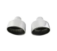 RORVECQ 1 Par Punta De Escape Acero Inoxidable 304 Universal Coche 2.5 Pulgadas Oval Inclinado Silenciador Para RS3 RS4 RS5 A4 A5 A6(Plata)