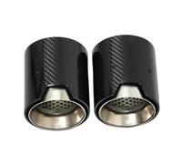 RORVECQ 2 Uds Boquilla De Escape Para Coche Para B&MW F30 M335i M340i F32 F33 F36 M435i M440i Performance Fibra De Carbono ID60mm Punta De Silenciador(Matte silver)