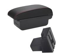 RORVECQ Accesorio Para Caja De Almacenamiento Reposabrazos Para Hyundai Solaris Para Accent RB Para Solaris Para Verna 2011-2016(B1 Negro rojo 3USB)