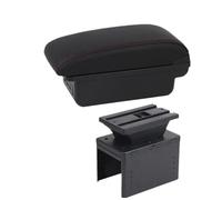 RORVECQ Apoyabrazos Universal Para Coche Modelo Universal Accesorios Auto Almacenamiento Recambios Retrofit Reducción Fatiga(B1 Negro rojo 3USB)