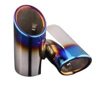 RORVECQ Boquillas Escape Acero Inoxidable Para A3 A4 B8 A6 C6 A5 Q5 Q7 Q3 A1 A8 76mm Accesorios Coche(Azul,2 piezas)
