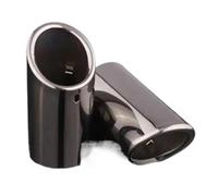 RORVECQ Boquillas Escape Acero Inoxidable Para A3 A4 B8 A6 C6 A5 Q5 Q7 Q3 A1 A8 76mm Accesorios Coche(NEGRO,2 piezas)