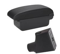 RORVECQ Caja De Almacenamiento Central Apoyabrazos Detalles Interiores Piezas De Retrofit Para Toyota Para Yaris Híbrido 2015-2023(C3 Negro blanco SIN USB)
