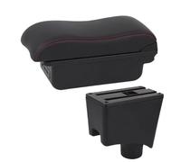 RORVECQ Caja De Almacenamiento Detalles Interiores Accesorios Para Coche Reposabrazos Para N&issan Para Almera G15(B1 línea roja 3USB)