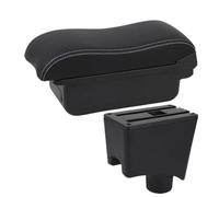 RORVECQ Caja De Almacenamiento Detalles Interiores Accesorios Para Coche Reposabrazos Para N&issan Para Almera G15(Línea blanca A3 Sin USB)