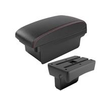 RORVECQ Caja De Apoyabrazos Compartimento De Almacenamiento Detalles Interiores Modificados Para Peugeot 307 I 2001 2002 2003-2008(A1 Negro rojo SIN USB)