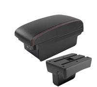 RORVECQ Caja De Apoyabrazos Compartimento De Almacenamiento Detalles Interiores Modificados Para Peugeot 307 I 2001 2002 2003-2008(B1 Negro rojo 3USB)