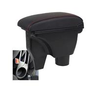 RORVECQ Caja De Apoyabrazos De Coche Accesorios De Coche Detalles De Piezas Interiores Caja De Almacenamiento Piezas De Retrofit Para TOYOTA Para Yaris Para Vitz(A1 Black red line)