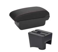 RORVECQ Caja De Brazo Con Portavasos Y USB Para VW Para POLO Mk5 6R Para Vento 2012 2013 2014 2015 2016 2017 2018(C1 Negro rojo SIN USB)