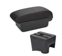 RORVECQ Caja De Brazo Con Portavasos Y USB Para VW Para POLO Mk5 6R Para Vento 2012 2013 2014 2015 2016 2017 2018(B1 Negro rojo 3USB)