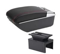 RORVECQ Caja De Descansabrazos Caja De Almacenamiento Central Retrofit Interior Accesorios De Automóvil Para Dacia Para Jogger(D1 línea roja 7USB)