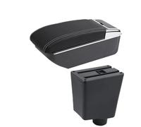 RORVECQ Caja De Descansabrazos De Coche Accesorios Piezas De Almacenamiento Retrofit Interior Específico Para R&enault Para Captur Para Clio 3 III(B línea blanca SIN USB)