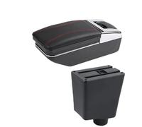 RORVECQ Caja De Descansabrazos De Coche Accesorios Piezas De Almacenamiento Retrofit Interior Específico Para R&enault Para Captur Para Clio 3 III(Una línea roja SIN USB)