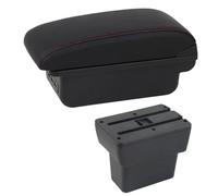 RORVECQ Caja De Descansabrazos Para N&issan Para Note E-Power Epower 2019 Para Note Caja De Almacenamiento De Consola Central USB Accesorio De Descansabrazos(C1 Línea Roja)