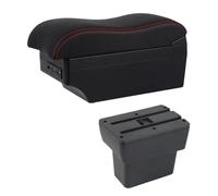 RORVECQ Caja De Descansabrazos Para N&issan Para Note E-Power Epower 2019 Para Note Caja De Almacenamiento De Consola Central USB Accesorio De Descansabrazos(Línea Roja E2)