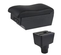RORVECQ Caja De Reposabrazos Para F&ord Para Ecosport 2018 2019 2020 2021 Reposabrazos Piel Consola Central Almacenamiento USB Accesorio Auto(Línea negra E2)
