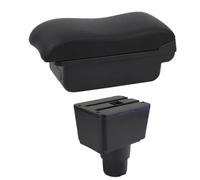 RORVECQ Caja De Reposabrazos Para F&ord Para Ecosport 2018 2019 2020 2021 Reposabrazos Piel Consola Central Almacenamiento USB Accesorio Auto(B2 Línea Negra)