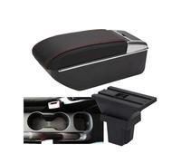 RORVECQ Caja Reposabrazos Auto Caja Almacén Brazo Accesorios Para C&hevrolet Para Trax Para Tracker 2015 2016 2017 2018(D1 Negro rojo Sin USB)