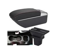 RORVECQ Caja Reposabrazos Auto Caja Almacén Brazo Accesorios Para C&hevrolet Para Trax Para Tracker 2015 2016 2017 2018(B1 Negro rojo 3USB)