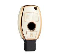 RORVECQ Funda Llave Coche Carcasa Cubierta Mandoso Chapa Para Mercedes Para Benz CLA GLA GLC GLK W176 W463 W251 A B C E S Class W204 W211(BLANCO)