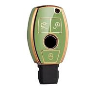 RORVECQ Funda Llave Coche Carcasa Cubierta Mandoso Chapa Para Mercedes Para Benz CLA GLA GLC GLK W176 W463 W251 A B C E S Class W204 W211(Verde)