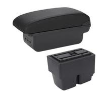 RORVECQ Interior Almacenamiento Accesorios Para F&ord Para Fiesta Caja Brazo Para F&ord Para Fiesta MK7 2009-2017(B2 línea negra 3USB)