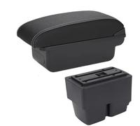 RORVECQ Interior Almacenamiento Accesorios Para F&ord Para Fiesta Caja Brazo Para F&ord Para Fiesta MK7 2009-2017(C3 Negro blanco NOUSB)