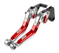 RORVECQ Manetas De Embrague Freno Ajustables Plegables Y Extensibles Para Motocicletas Para NX650 J-X Para Dominator 1988-1999(Silver red)