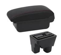 RORVECQ Para C&hevrolet Para Onix 2020 2021 2022 2023 2024 Caja Reposabrazos Para Auto Caja De Almacenamiento Accesorios Auto Retrofit Interior(A1 Negro rojo SIN USB)