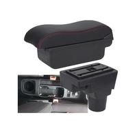RORVECQ Para C&hevrolet Para Sonic Para Aveo Apoyabrazos Auto Refacciones Retrofit Caja Almacenamiento Interior Partes Auto(C1 Negro rojo SIN USB)