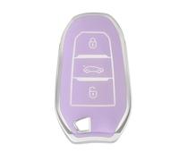 RORVECQ Para C1 C2 C4 C6 C3-XR Para Picasso Para Grand DS3 DS5 Funda Para Llave De Coche TPU Carcasa Llavero Accesorios(Purple silver)
