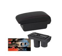 RORVECQ Para Citroën C2 C3 Caja De Reposabrazos Caja De Almacenamiento Piezas De Interior Piezas De Retrofit Accesorios De Coche(B1 línea roja 3USB)