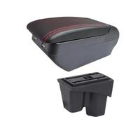 RORVECQ Para City Apoyabrazos Para Coche Almacenamiento Interior Reforma Accesorios Auto(F All Black No USB)