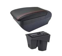 RORVECQ Para City Apoyabrazos Para Coche Almacenamiento Interior Reforma Accesorios Auto(F línea roja Sin USB)