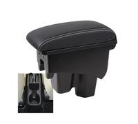RORVECQ Para City Apoyabrazos Para Coche Elevado Doble Capa Almacenamiento Reforma Accesorios Auto Con USB(A3 Cuero artificial)