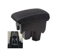 RORVECQ Para City Apoyabrazos Para Coche Elevado Doble Capa Almacenamiento Reforma Accesorios Auto Con USB(B3 cuero genuino)