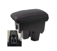 RORVECQ Para City Apoyabrazos Para Coche Elevado Doble Capa Almacenamiento Reforma Accesorios Auto Con USB(A1 Cuero artificial)