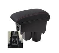 RORVECQ Para City Apoyabrazos Para Coche Elevado Doble Capa Almacenamiento Reforma Accesorios Auto Con USB(B1 cuero genuino)