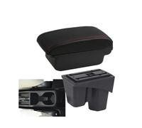 RORVECQ Para City Apoyabrazos Para Coche Interior Retrofit Especializado Centro Almacenamiento Accesorios Auto(A1 Negro rojo SIN USB)