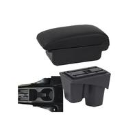 RORVECQ Para City Apoyabrazos Para Coche Interior Retrofit Especializado Centro Almacenamiento Accesorios Auto(B2 línea negra 3USB)
