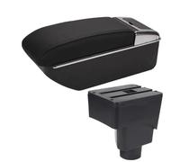 RORVECQ Para F&ord Para EcoSport Caja Apoyabrazos 2013-2017 Piezas Retrofit Caja Almacenamiento Apoyabrazos Auto Instalación Accesorios Auto(Línea negra Sin USB)