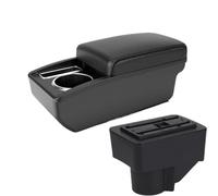 RORVECQ Para F&ord Para Fiesta 3 2011 2012 2013 2014 2015 2016 2017 2018 Caja Reposabrazos Coche Accesorios Con Portavasos(A2 línea negra Sin USB)