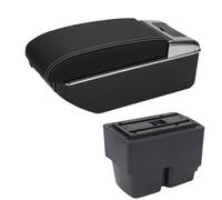 RORVECQ Para F&ord Para Fiesta Caja De Brazo Auto Detalles Interiores Piezas Especiales Piezas Retrofit Accesorios Auto Caja De Almacenamiento Central(B3 Negro blanco 7USB)