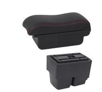 RORVECQ Para F&ord Para Fiesta Para Fiesta MK7 2009-2017 Caja De Almacenamiento De Brazo Auto Retrofit Interior Accesorios Auto(B1 Negro rojo 3USB)