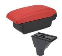 RORVECQ Para Fiat Para Panda Para PANDA II Reposabrazos Auto Portavasos Interfaz USB Interior Tuning Auto(A4 rojo sin USB)