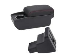 RORVECQ Para Hyundai I10 Auto Reposabrazos Caja De Almacenamiento Central Interiores Piezas De Retrofit Accesorio Auto(B1 Negro rojo 6USB)