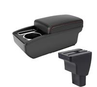 RORVECQ Para Hyundai I10 Caja Reposabrazos Detalles Piezas Interiores Piezas Retrofit Caja Almacenamiento Accesorio Auto(A1 Negro rojo SIN USB)